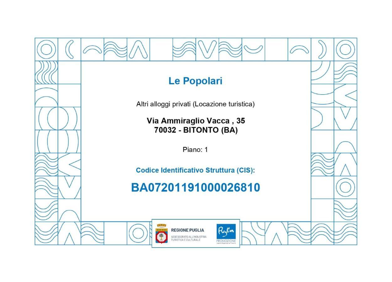 Le Popolari - Appartamento Bitonto Zewnętrze zdjęcie